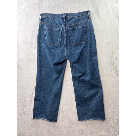 J.Crew Slim Wide-Leg Jeans • Frayed Hem - Size 34 - Picture 2 of 7